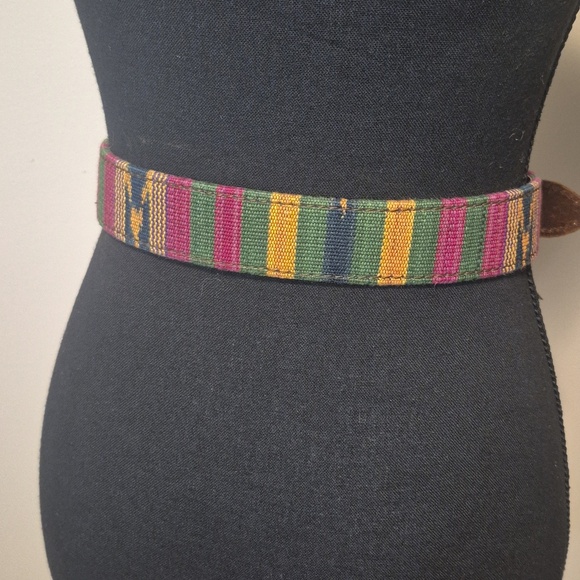 Genuine Leather Made in Italy Multicolor Center Belt - Picture 5 of 11